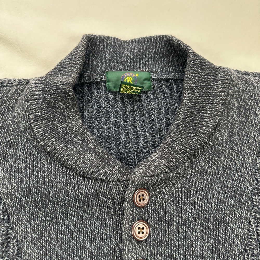 Club Room Mens 100% Cotton Shawl Collar Chunky Knit Sweater Small Dark Gray - Picture 7 of 16